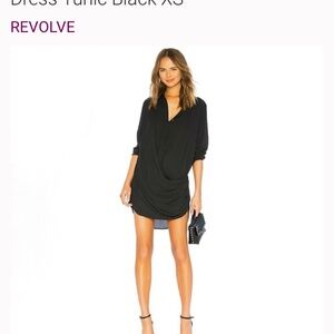Kris’s drape black dress X Revolve